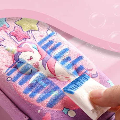 Storio 3D Unicorn Cover Large Capacity Pencil Case Compass with Compartments, School Supply Organizer for Students, Stationery Box, Cosmetic Zip Pouch Bag