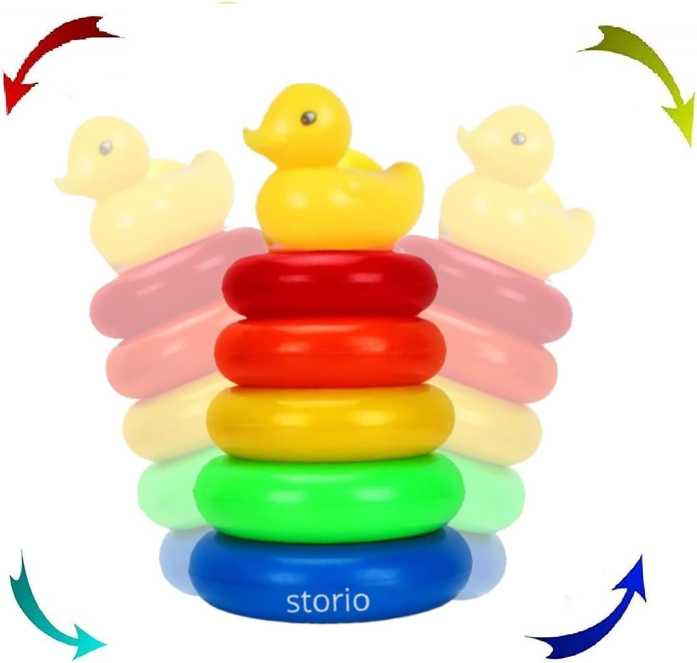 Storio Baby Toy Educational Learning Stacking Multicolour 5 Rings Toys for Toddlers 6 Months+ Boys and Girls
