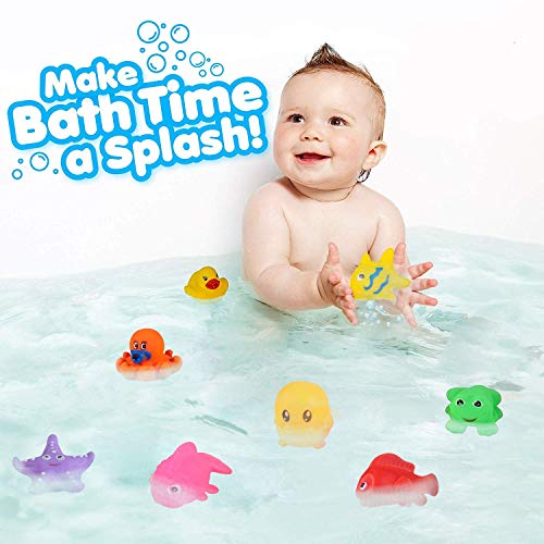 Storio Baby Bath Toy Set of 12 Pcs Chu Chu Colorful Animal Shape Toy (Multicolor)