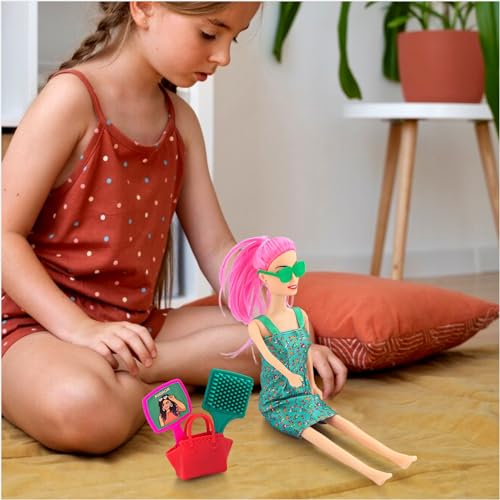 Storio Myra Doll Beautiful Dazzling Doll Toy with Moveable Arms & Legs for Girls (Doll with Accessories) - Green Dress