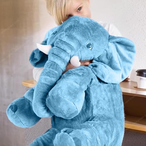 Storio Big Stuffed Animal Elephant Baby Pillow Soft Toy | Plush Hugging Pillow Material for Kids Boy/Girl as Birthday Gift - Blue