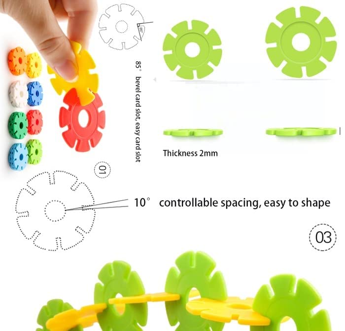 Storio DIY Puzzle Building Blocks Game Toys for Kids Educational Blocks Learning Puzzle Learning Toy for Kids (110+ Cross Discs)