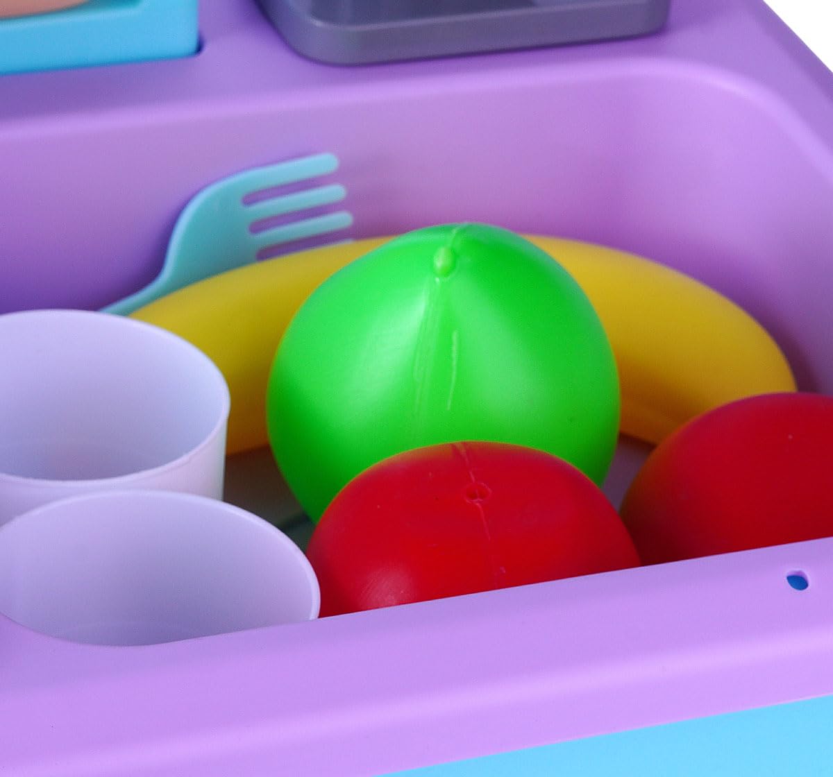 MiniExplorer Frozen Sisters Pretend Play Kitchen Set for Girls Toy Sink Electronic Dishwasher Pretend Role Play Kitchen Toys Set with Working Faucet - Frozen Sisters