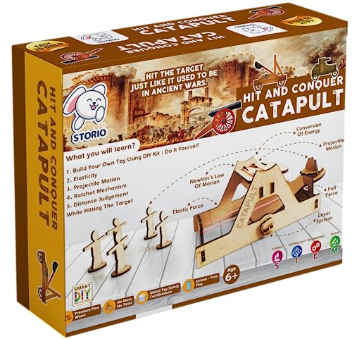 Storio Catapult STEM DIY Fun Toy for Kids 6 to 14, Best Birthday Gift Toy for Boys & Girls Age 6-8-10-12, Science Toy, Educational Based Activity Game, Made in India