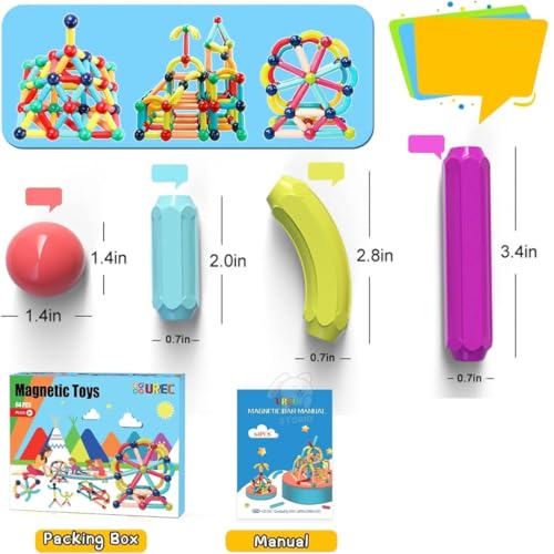 Storio Magnetic Building Blocks/Sticks Kids Toys, Educational Learning Sticks and Balls, Activities Toys for Toddlers, Kids Toys for 3+ Year Old | Best Gifts - 25pcs