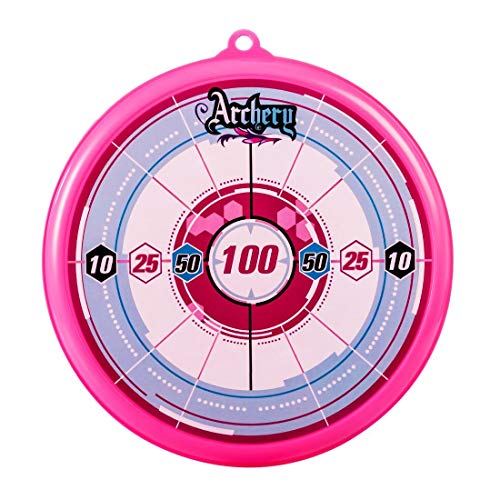 Storio Kids Bow & Arrow Toy | Archery Set for Boys and Girls, Outdoor Hunting Game with 3 Suction Cup Arrows, Target & Quiver | Target Game Perfect for Kids - Pink