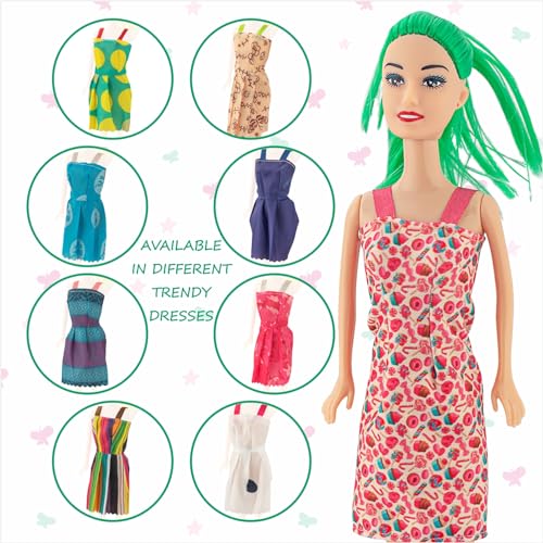 Storio Myra Doll Beautiful Dazzling Doll Toy with Moveable Arms & Legs for Girls (Doll with Accessories) - Pink Dress