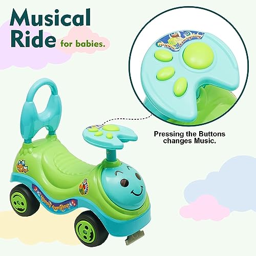 Storio Ride on & Car for Kids with Music & Horn Steering, Push Car for Baby with Backrest, Safety Guard & Big Wheels, Ride on for Kids 1,2,3,4,5 Years (Color May Vary)