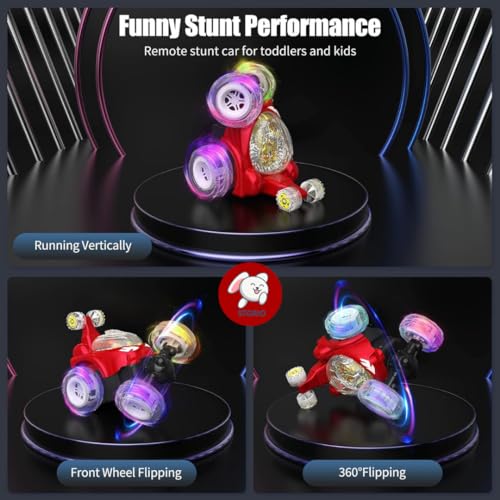 Storio Remote Control Rotating Rolling Stunt RC Car Toys for Kids Off Road Vehicle Toy Cars Kids Monster Truck Rock Climbing Car Toy