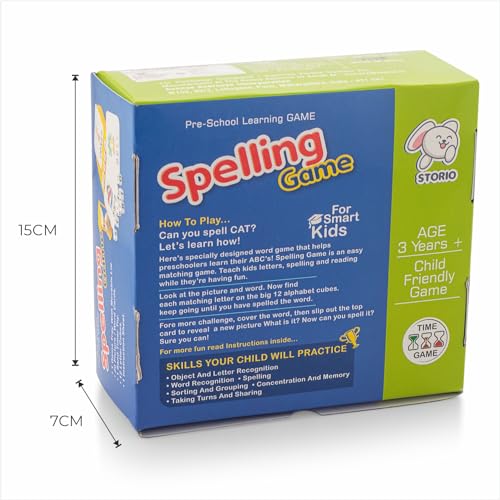 Storio Toys Spelling Brain Games for Kids with Flash Cards, 2 in 1 Matching Letter Games for Boys and Girls Sight Words Recognition Kindergarten Teaching Tools Preschool 3-8 Years Old WordPerfect Junior
