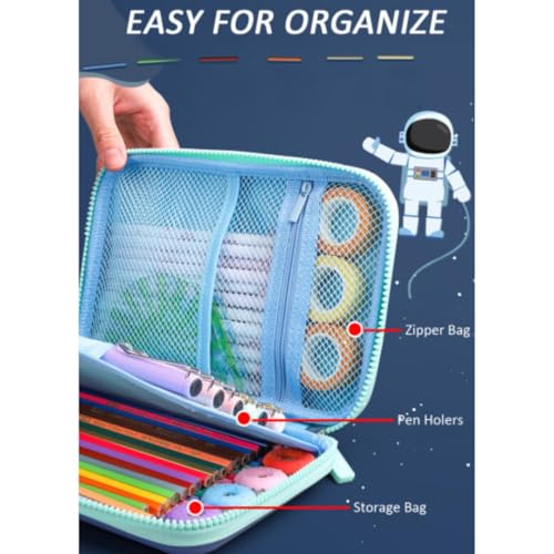 Storio Big Size Eva 3D Cover Large Capacity Space Astronaut Pencil Case Compartments, School Pouch Premium Stylish Pen Holder (Big Size Astronaut Pencil Case)