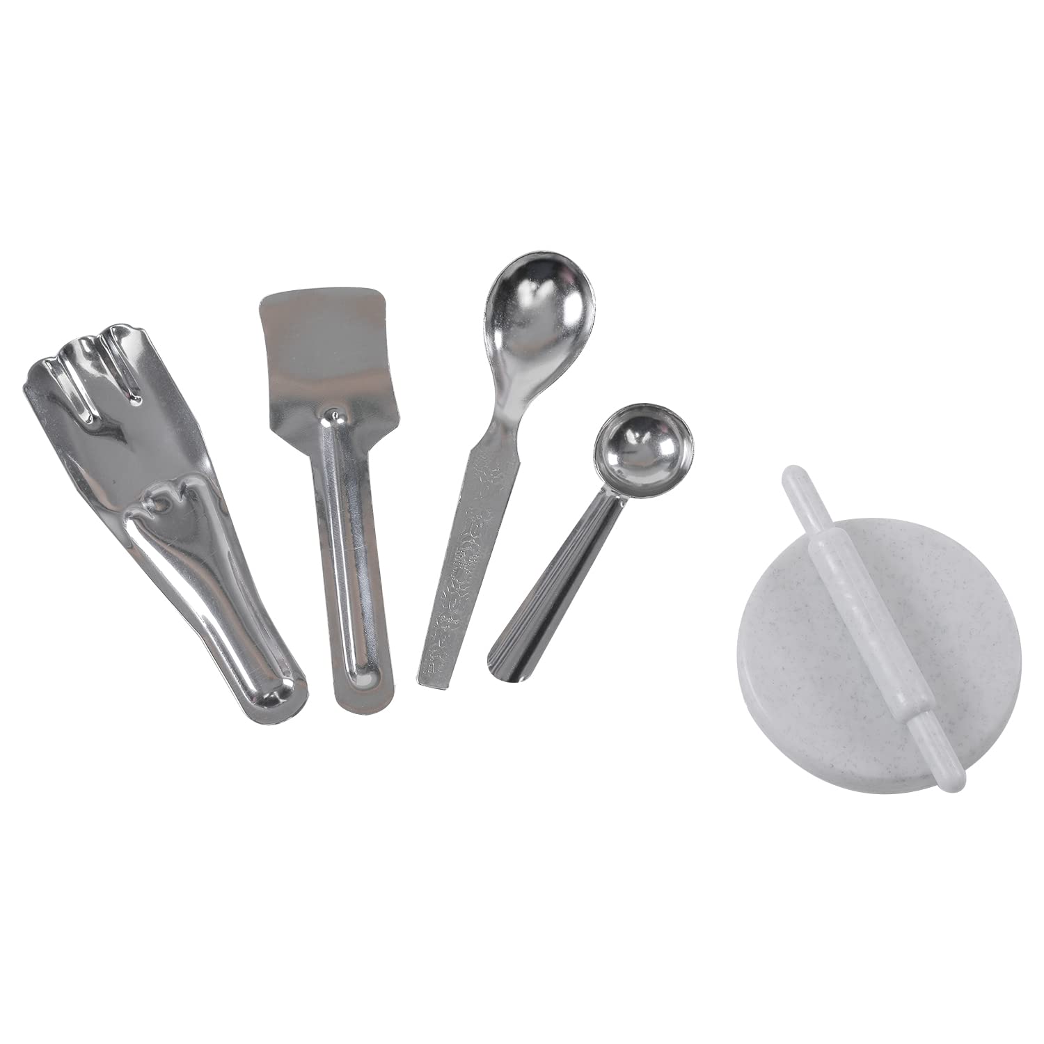 Storio Nano Foodie Kitchenware Set Cute Mini Toy with Unbreakable Stand Made Out of Safe and Non Toxic Plastic Along with Pure Stainless Steel Cooking Accessories for Girls Age 3 Years Plus no Sharp Edges