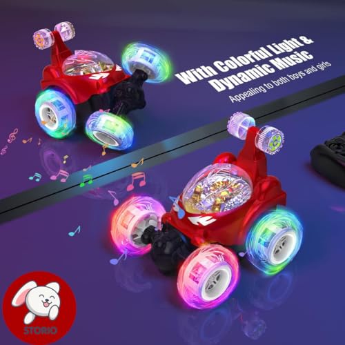 Storio Remote Control Rotating Rolling Stunt RC Car Toys for Kids Off Road Vehicle Toy Cars Kids Monster Truck Rock Climbing Car Toy