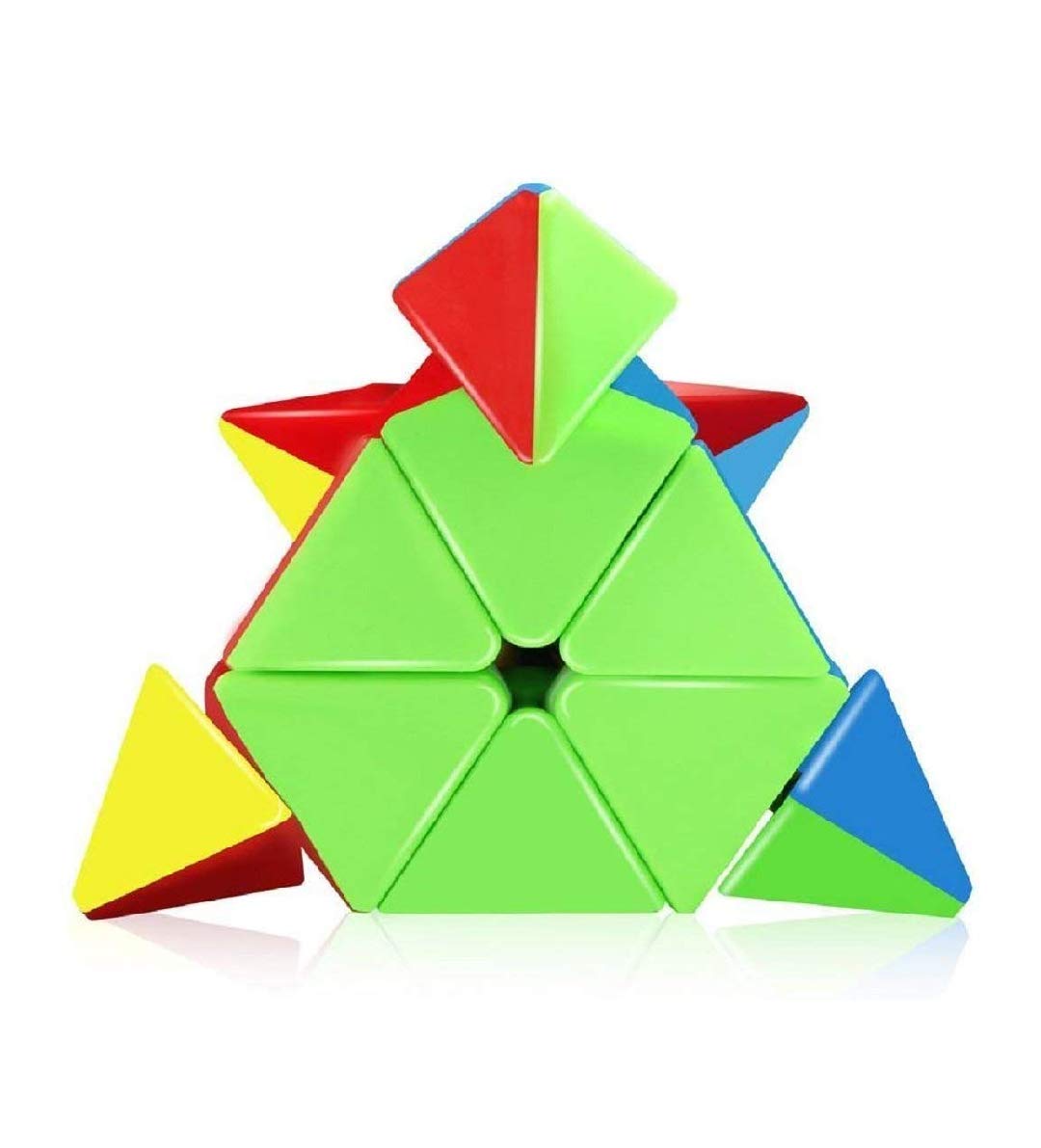 Storio Kid Cubes Pyramid High Speed Sticker Less Magic Puzzle Cube Game Toy (Pyraminx),Multicolor