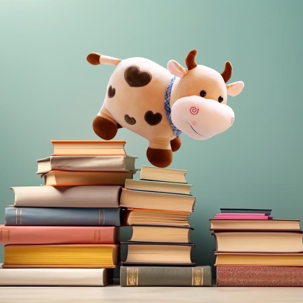 Storio Soft Plush Cow Toy for Kids | Ultra-Soft Cuddly Stuffed Animal for Babies, Toddlers & Children | Cute Hugging Toy for Boys & Girls | Washable & Safe | Birthday Gift for 1-6 Year Old