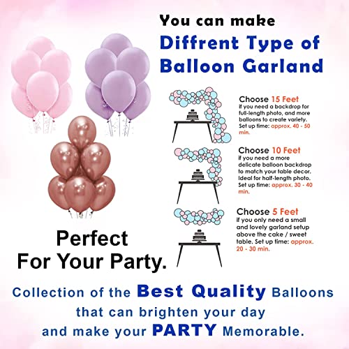 Storio Foil 60Pcs Balloon Set For Girls' Birthday Decorations - Pink And Purple Theme