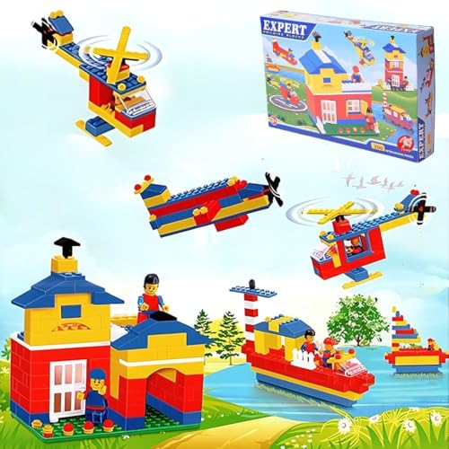 Storio Kids 200+ Pcs Building and Construction Blocks Toy Set for Boys & Girls - DIY Educational & Learning Puzzle Games for Children, Ideal for Kids’ Creative Play