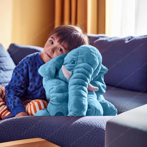 Storio Big Stuffed Animal Elephant Baby Pillow Soft Toy | Plush Hugging Pillow Material for Kids Boy/Girl as Birthday Gift - Blue