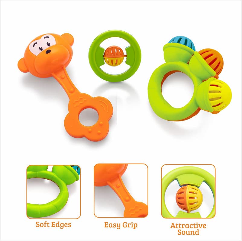 Storio So Sweet Rattle 3pcs Packing Non Toxic Bright and Colorful Rattles Baby Boy Girl Toys Set