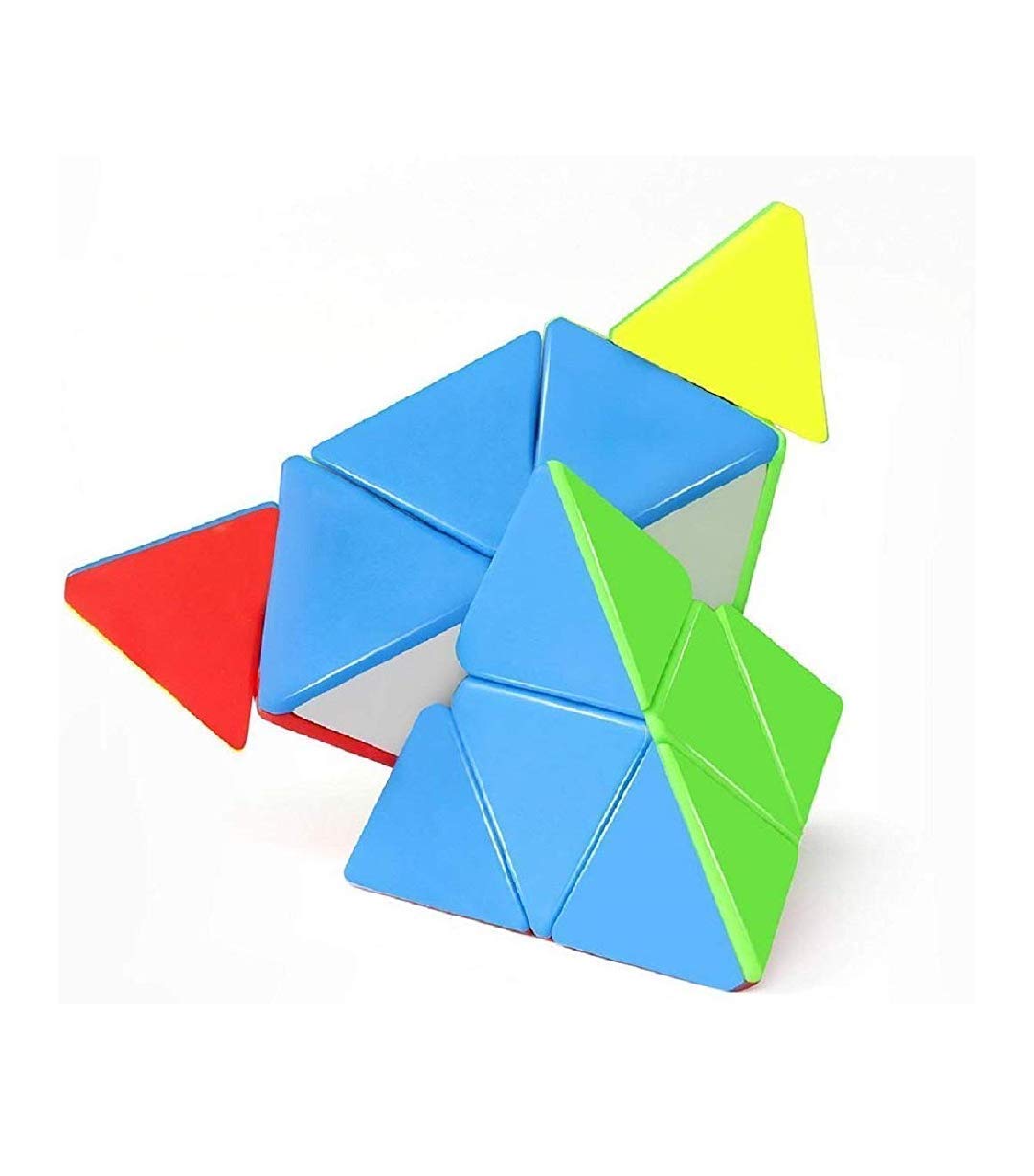 Storio Kid Cubes Pyramid High Speed Sticker Less Magic Puzzle Cube Game Toy (Pyraminx),Multicolor