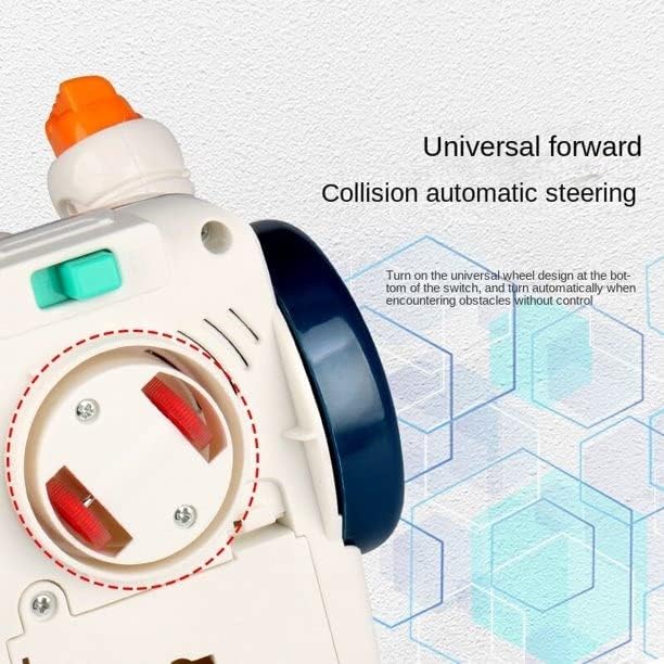 Storio Robot Rotating Gear Toy - Transparent Gear Electric Walking Robot Musical Toy for Kids, 360 Degree Rotating Bump & Go Robot Toy with Flashing Lights & Sound for Children