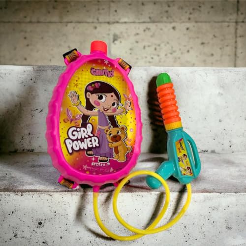 Storio Holi Water Toy Gun with Pressure Mechanism for Long Throw, Back Holding Tank, Back Holding Tank - Chutki & Friends