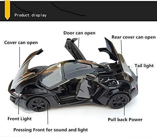 Storio Cars 1:32 Diecast Metal Pullback Toy car for Kids Best Gifts Toys for Kids Boys - Lykan Hypersport