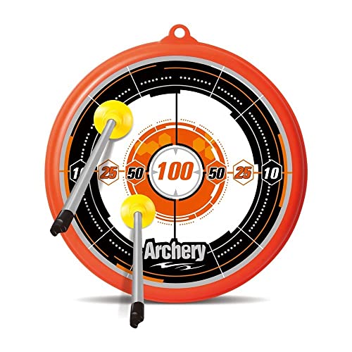 Storio Kids Bow & Arrow Toy | Archery Set for Boys and Girls, Outdoor Hunting Game with 3 Suction Cup Arrows, Target & Quiver | Target Game Perfect for Kids - Red