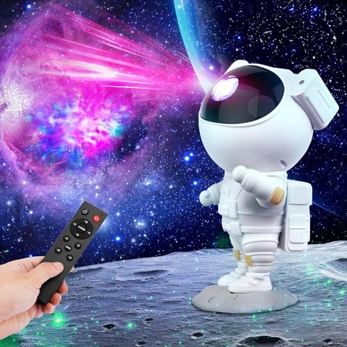 Storio Baby Toys Astronaut Galaxy Projector with Remote Control - 360° Adjustable Timer Kids Astronaut Nebula Night Light, for Gifts,Baby Adults Bedroom, Gaming Room, Home and Party