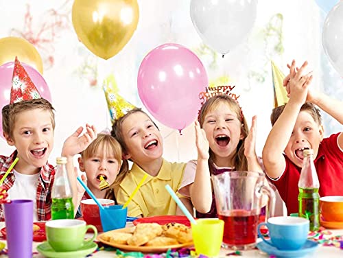 Storio 51 Pcs Pack of Pink Golden and White Metallic Balloons | Perfect for Girls, Kids, Women, Birthday Baby Shower Unicorn Princess 1st & 2nd Year Celebrations - Decorations Balloons Supplies Combo