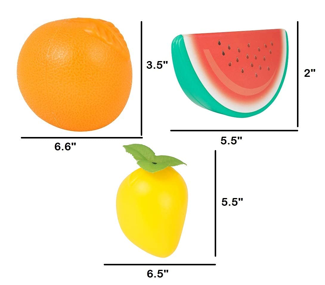 Storio Plastic Fruits Toys for Kids 8 Pcs Fruit Set Kitchen Pretend Play Toys Set Home Decoration