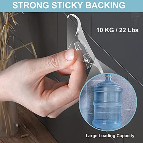 Storio Strong Wall Hooks - Set of 10 Adhesive Hooks for Wall Hanging Without Drilling - Wall Hangers for Clothes, Clips, Stickers, and Photo Frames