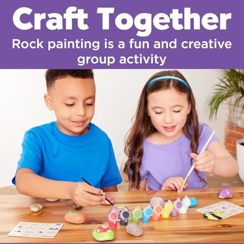 Storio Rock Painting Kit with Googly Eyes, Gems, Water Colours, Arts and Crafts Activity Set for Kids 4+ Years, Gift for Boys and Girls