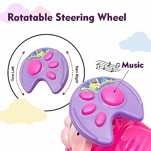 Storio Ride on & Car for Kids with Music & Horn Steering, Push Car for Baby with Backrest, Safety Guard & Big Wheels, Ride on for Kids 1,2,3,4,5 Years (Blue)