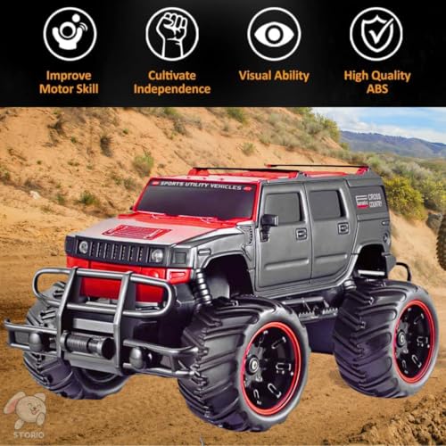 Storio RC Car Rechargeable 1:20 Scale Hummer Off-Road Remote Control Car for Kids, 2WD All Terrain Drift,2.4Ghz Long Range Race Monster Truck, Gift Boys,Girls & Adults - Red
