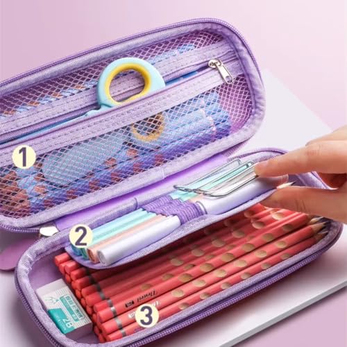 Storio 3D Unicorn Cover Large Capacity Pencil Case Compass with Compartments, School Supply Organizer for Students, Stationery Box, Cosmetic Zip Pouch Bag