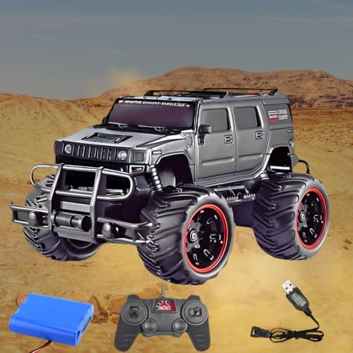 Storio RC Car Rechargeable 1:20 Scale Hummer Off-Road Remote Control Car for Kids, 2WD All Terrain Drift,2.4Ghz Long Range Race Monster Truck, Gift Boys,Girls & Adults - Black