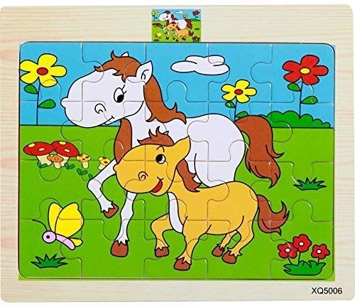 Storio Wooden Jigsaw Puzzle for Kids, Animal Theme (6 Puzzle, 20 Pcs per Puzzle) - Latest