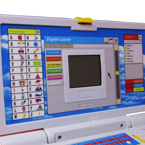 Storio Educational Laptop Computer Toy with Mouse | 1 Year Extended Warranty | Kids above 3 Years | 20 Fun Activity Learning | Learn Letter Words Games Mathematics Music Logic Memory Tool | Blue