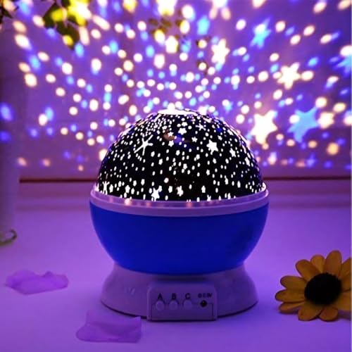 Storio Plastic USB Powered New LED Born Baby Mini Projector Toy - Sooth Relax Sleep Help for Parents - Light Show and Learning for Kids (Round Shape)