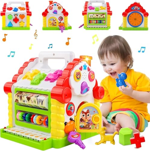 Storio Baby Toddler Activity Center Musical Activity Cube Play Learning Center Toy Interactive Educational Activity House Multi-Functions with Lights Sounds - Activity House
