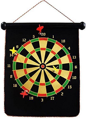 Storio Double Sided Magnet Dart Board with Darts for Kid (12 Inches)