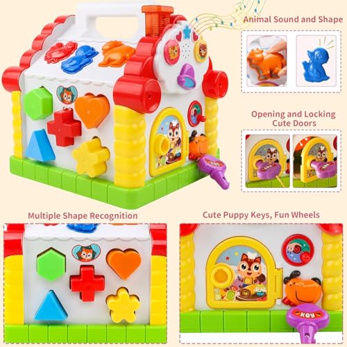Storio Baby Toddler Activity Center Musical Activity Cube Play Learning Center Toy Interactive Educational Activity House Multi-Functions with Lights Sounds - Activity House