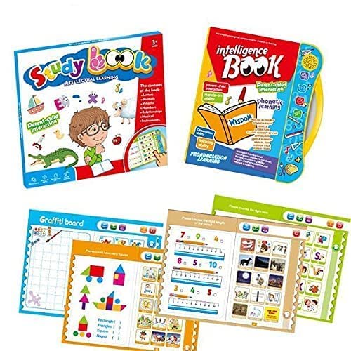 Storio Intelligence Book Sound Book Learning Cards for Children,English Letters & Words Language_Skills Learning Book,Fun Educational Toys. Activities with Numbers, Shapes Learning Book for Toddlers