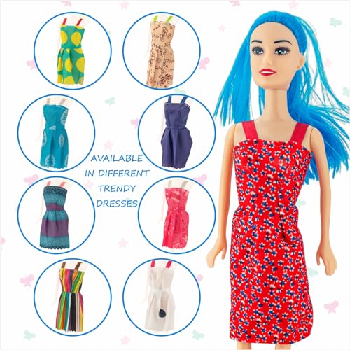 Storio Myra Doll Beautiful Dazzling Doll Toy with Moveable Arms & Legs for Girls (Doll with Accessories) - Red Dress