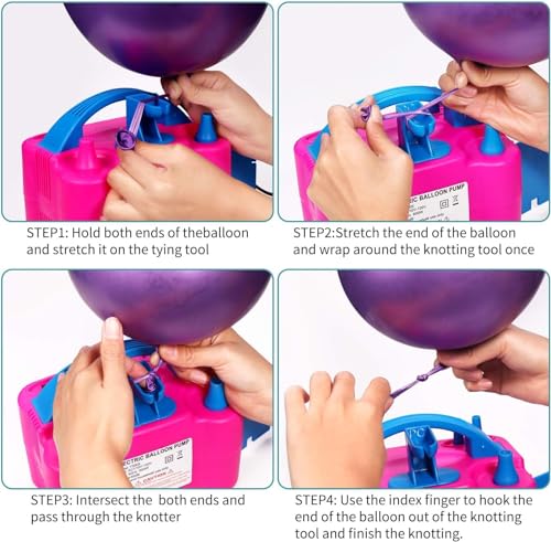 Storio High-Power Electric Balloon Inflator with Dual Nozzles - Ideal for Wedding Parties, Multi-Color