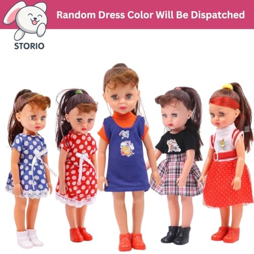 Storio Khushi Enchanting Doll Set for Girls 5-10 Years | Cute Theme | Includes Baby Doll, Mermaid Dolls, and Accessories | Perfect Girl Toys | Movable Joints (Random Dress Color/Design)-30cm