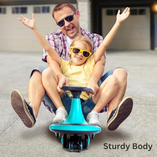 Storio Kids Magic Swing Car with Light & Music | Magic Twister Ride | Toy Car with PU Wheels | Toy Car for 3 to 5 Years Kids | Push Ride on Baby Car,100 Kg Capacity | Christmas Gift - Blue