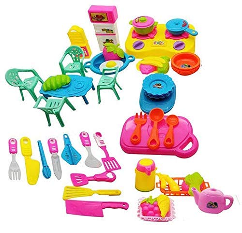 Storio Kitchen Utensils Tea Party Pretend Food Playset for Kids