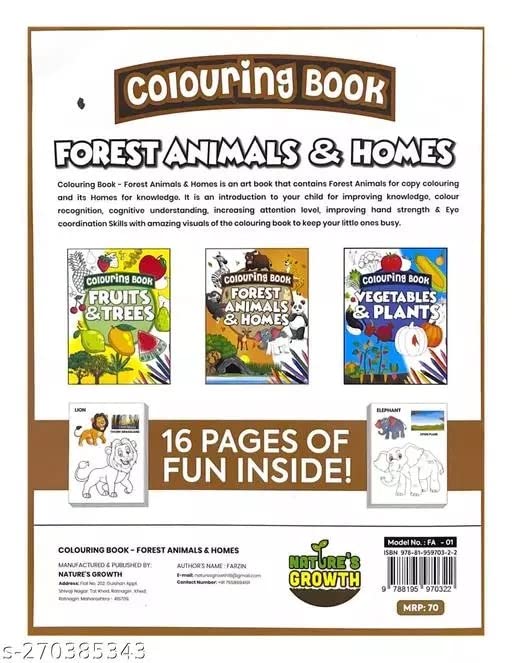 Storio Colouring Books for Kids (Set of 3 Books) - Gift to Children for Painting, Drawing and Colouring - Vegetables, Animals, Fruits - 3 to 6 Years Old